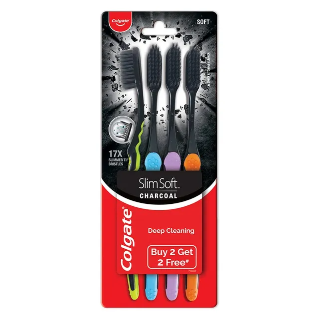 colgate-slimsoft-charcoal-zahnb-rste-weich-4-st-ck image 1