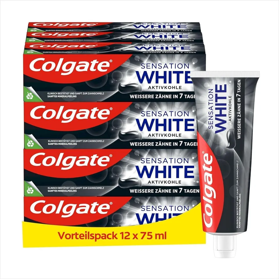 colgate-sensation-white-zahncreme-12x75-ml-aktivkohle image 1