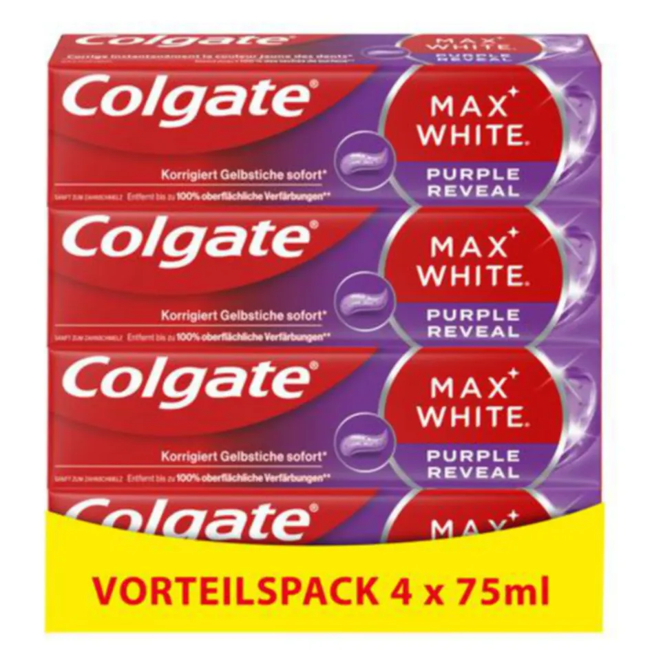colgate-max-white-purple-reveal-zahnpasta-4x75ml-sofort-wei image 1