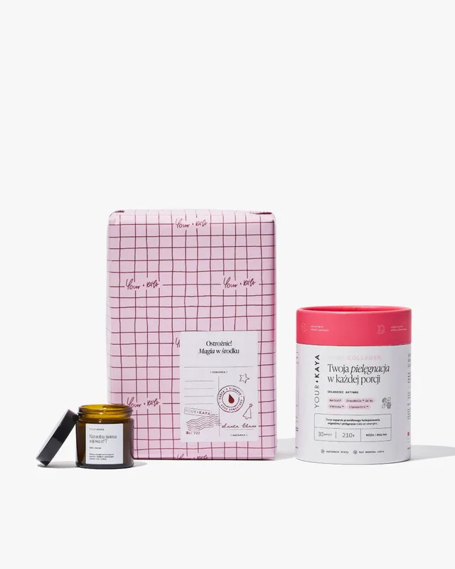 your-kaya-more-collagen-geschenkset-mit-duftkerze-rose-himbeere image 1