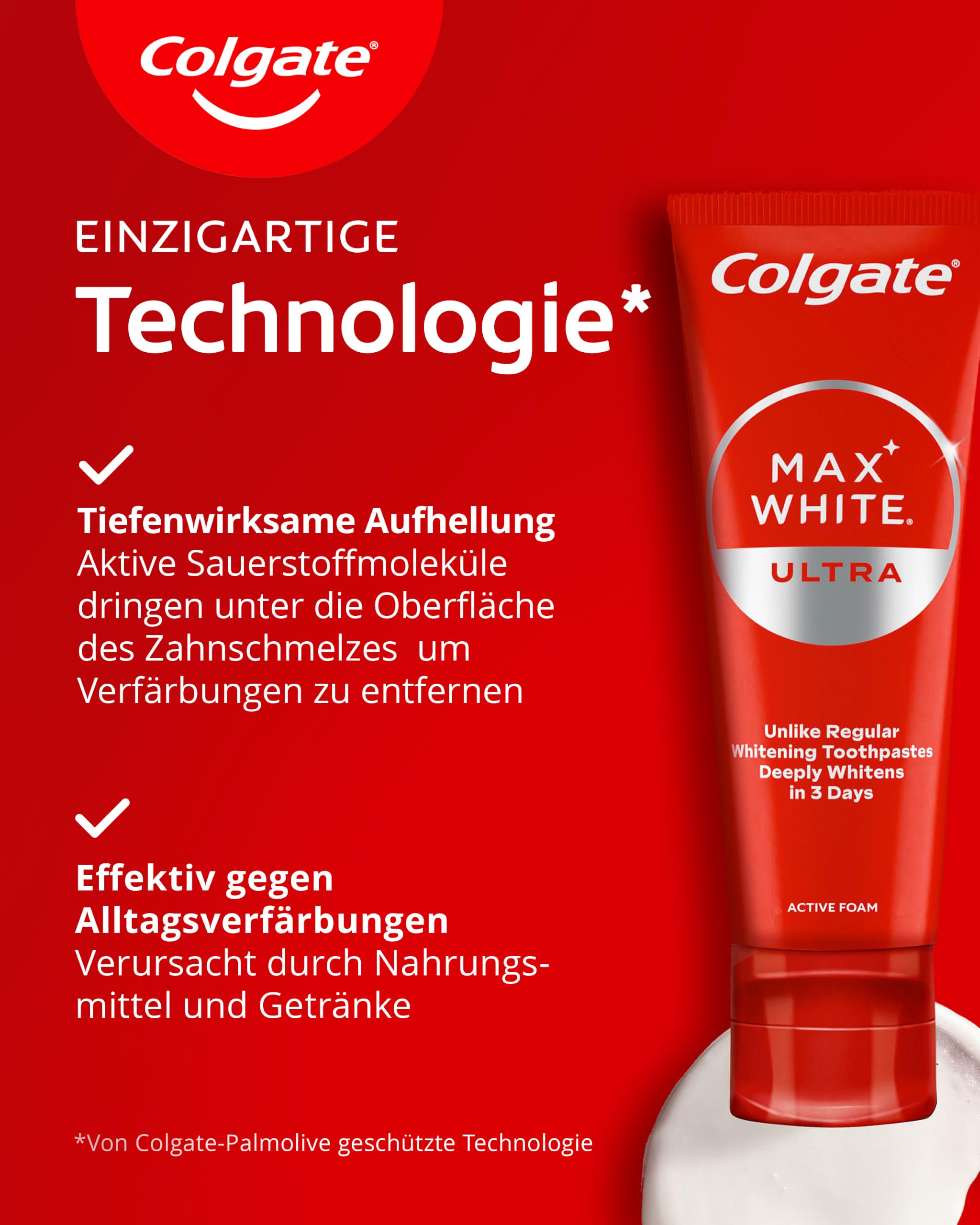 colgate-max-white-ultra-zahncreme-2x75-ml-schaum image 3