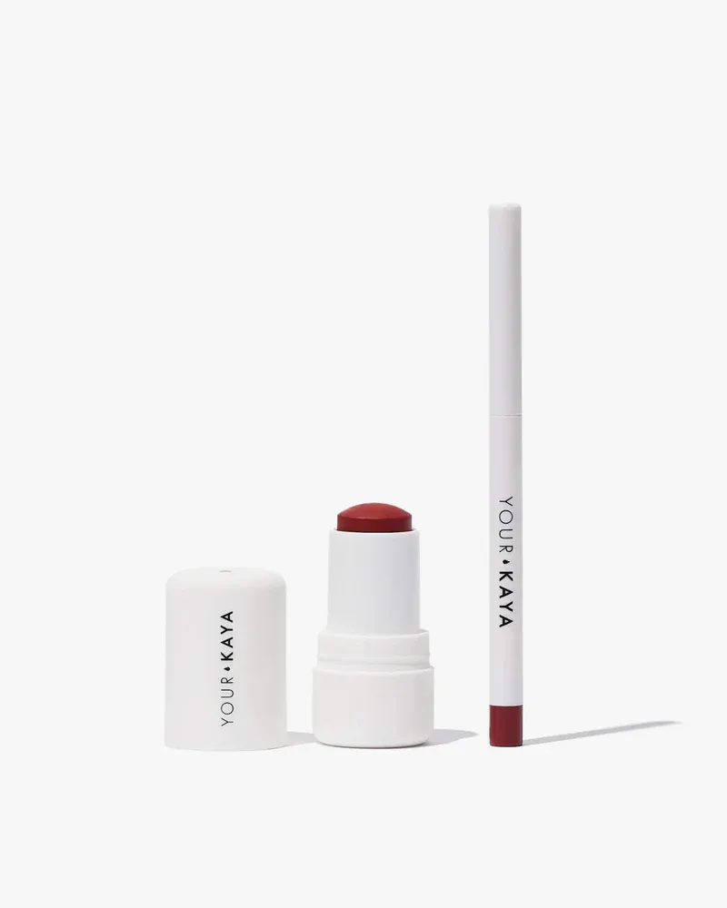your-kaya-blush-stick-dusty-rose-lipliner-smoky-rose image 1